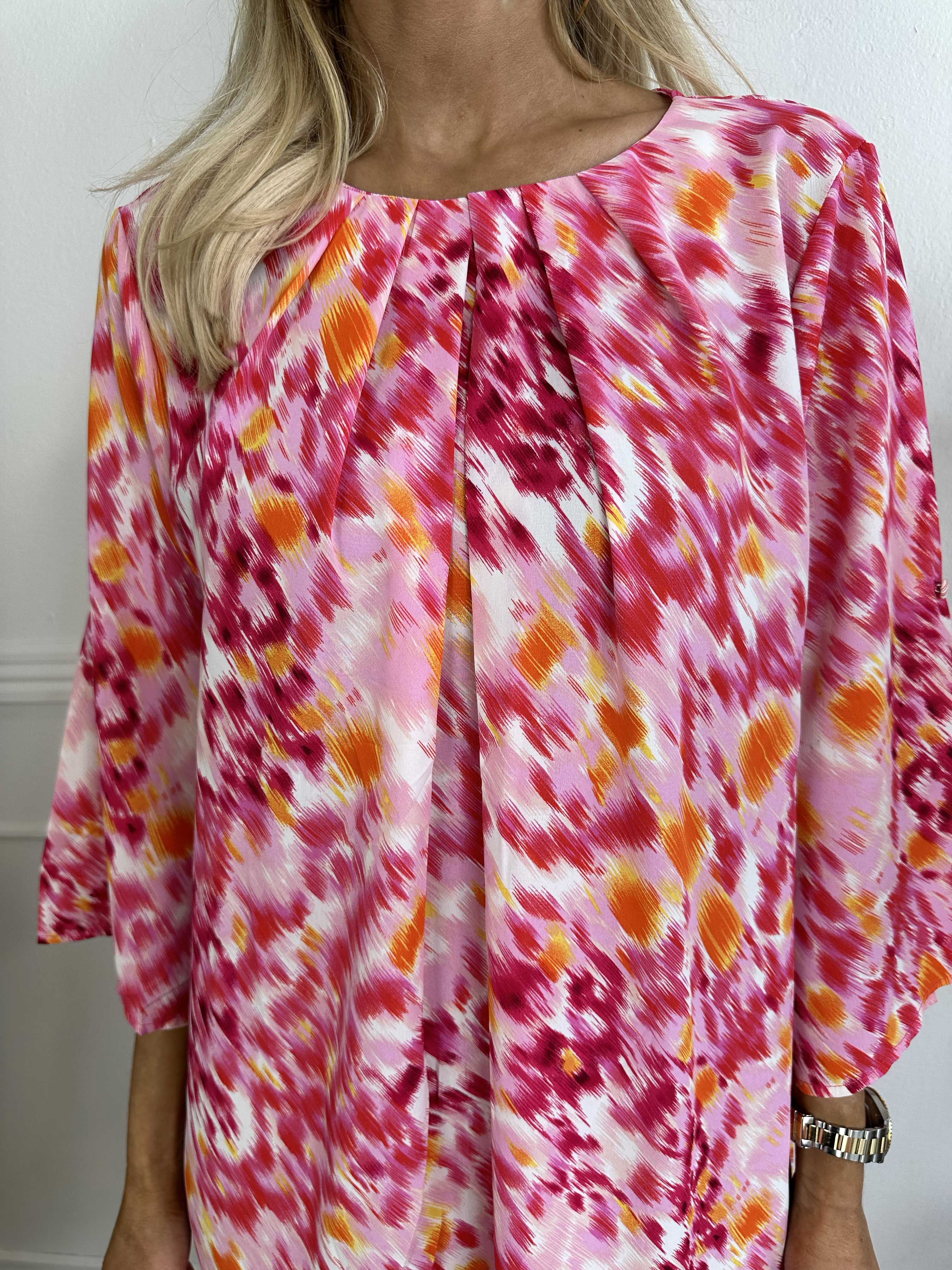 Gigi - Mångfärgad mönstrad tunikaklänning